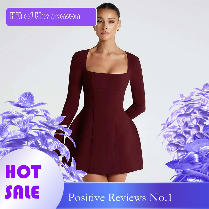 Dongdumaoyi Townlike Waist Wrap A Line Dress Women Mini Autumn Winter Nightclub Sexy Party Dresses Vestidos