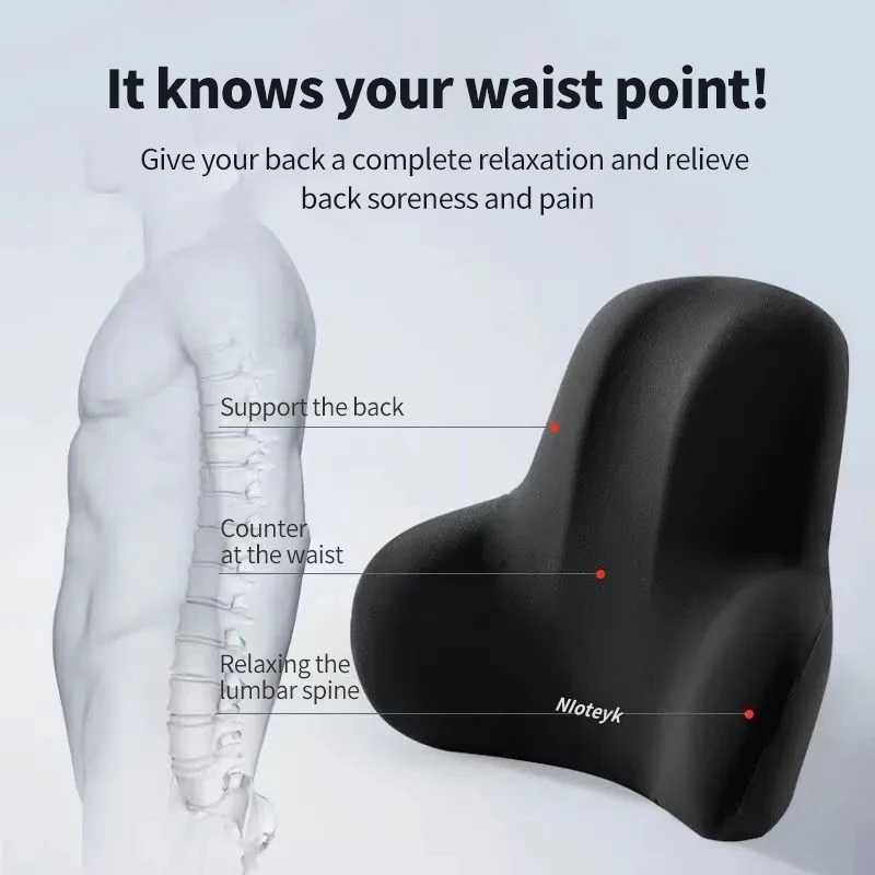Memory Foam Lumbar Back Cushion for Car Office Gaming Chairs and Postpartum Waist Support Multi Functional Pain Relief Pillow G251124
