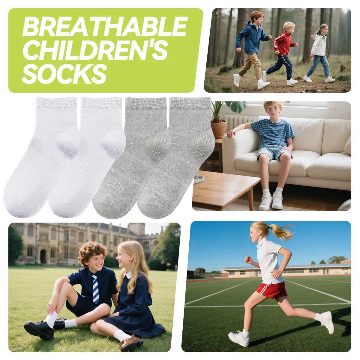 Childrens socks made of combed cotton and ultra-thin mesh breathable short h breathable short socks suitable for boys and girls G251124