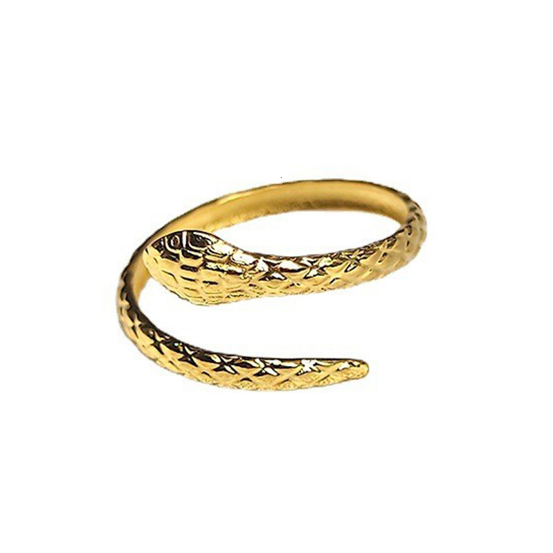 Top Source New Stainless Steel Fashionable Opening Adjustable Serpentine Popular Gold Plated Ring for Women