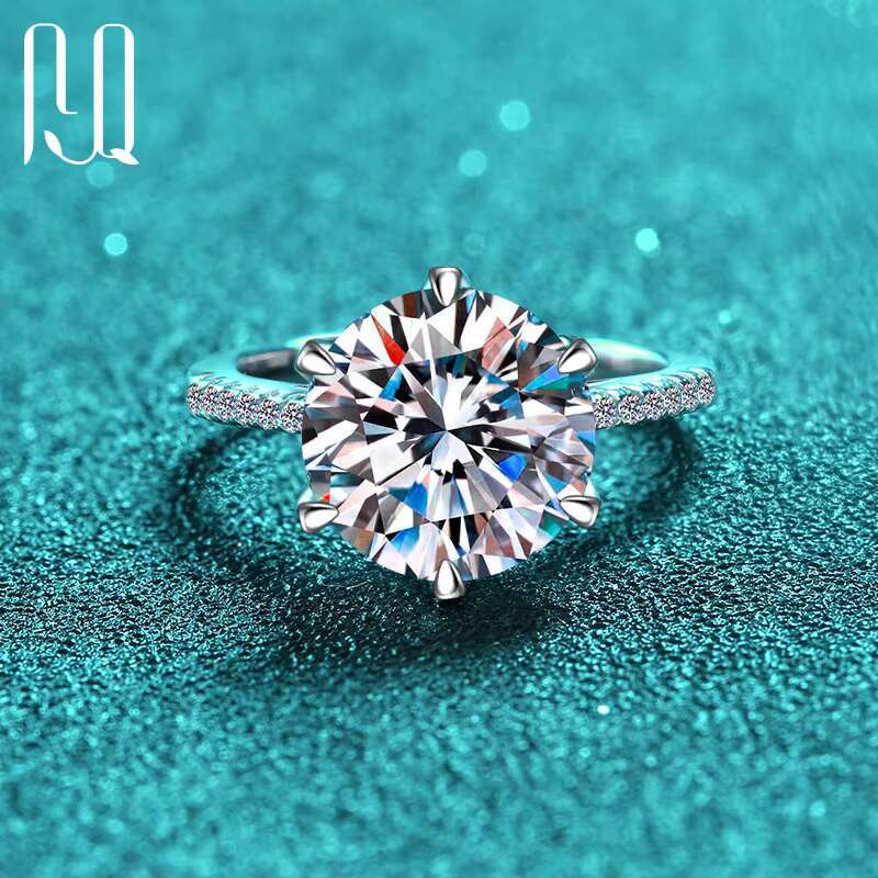 PYQ 5ct Fine Jewelry Moissanite 925 Sterling Silver Rings High End Moissanite Ring Big Stone Ring