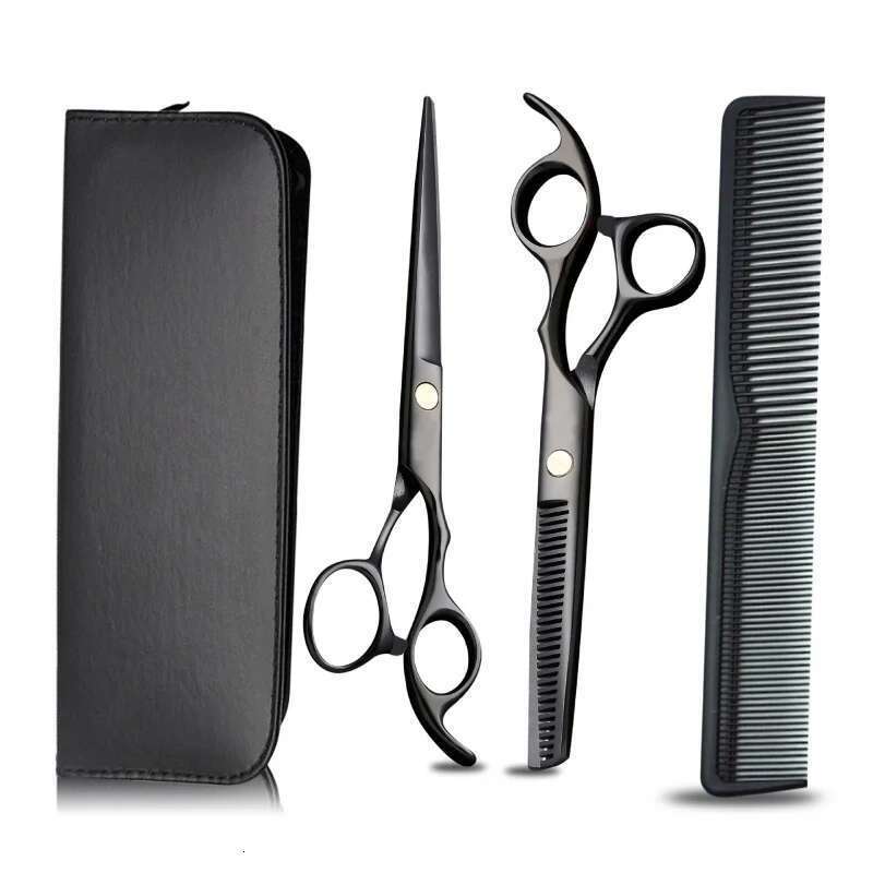 6.0Inch Salon Barber Professional Dazzling Fire Black Hairdressing Scissors,Suitable Home Use/Apprentice Thin Scissors Hair Scis