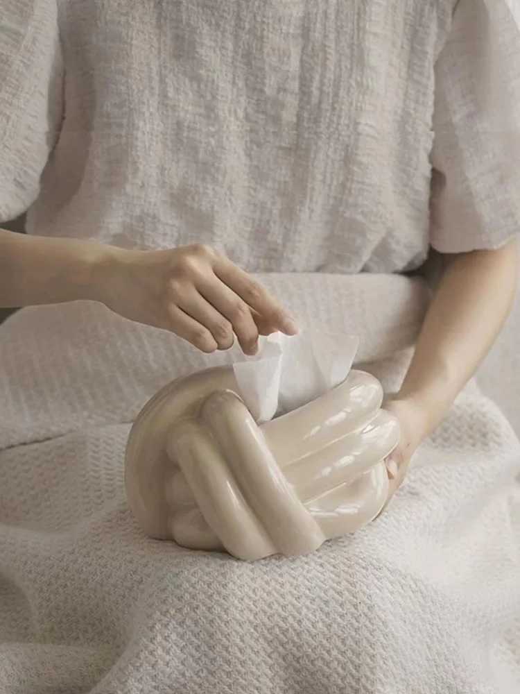 Modern Ceramic Tissue Box Cover Tissue Box Holder Ins Household Living Room Coffee Table Decorative Decorations Fast ShippingM251124