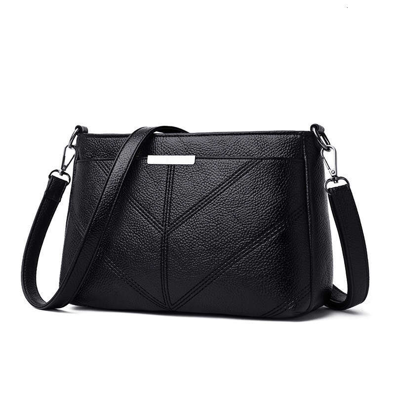 Designer Bag Straight Women's 2025 New Korean Version Trendy Three-Layer Small Single Shoulder Crossbody Soft Leather Mommy Bag