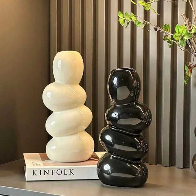 Nordic Vases Flowerpot Ceramic Flower Bottle Luxury Living Room Flower Vase Creative Aesthetic Table Decoration Home Accessories C251124