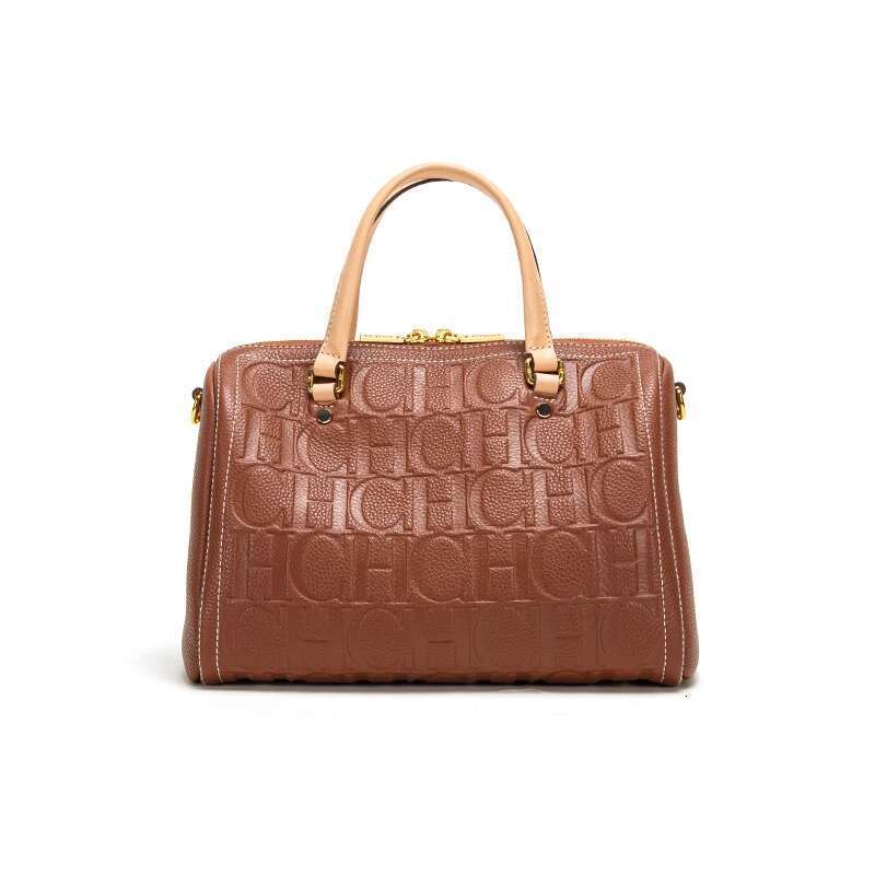 Simple Solid Colour Women's Handbag With Letter Printing Large Capacity Exquisite Craft Lock Accessories
