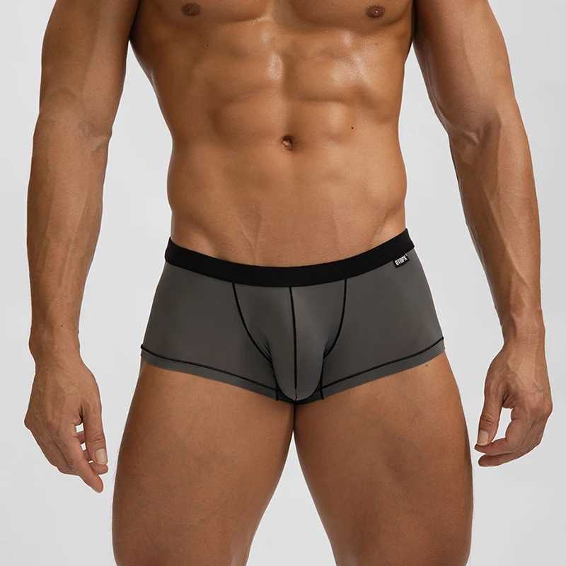 New Arrival Thin seamless mens boxer ice silk mens underwear quick drying boxer shorts underwear mens luxurious sexy U-shaped raised pocket underwear 