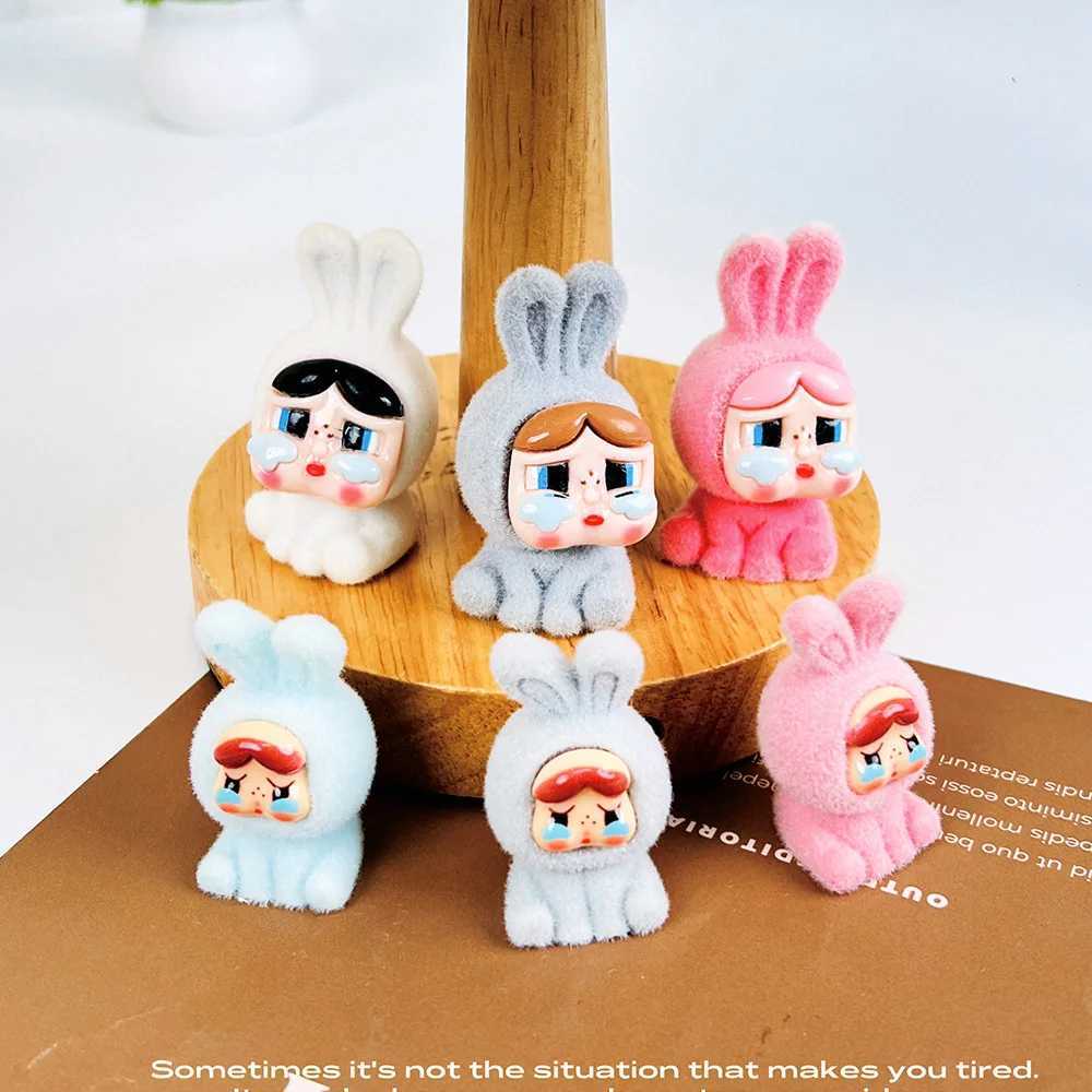 Flocking Crying Baby Blind Box Orange Little Police Officer 3D Cute Particle Doll Trendy Play Mystery Box Gift WholesaleT250424