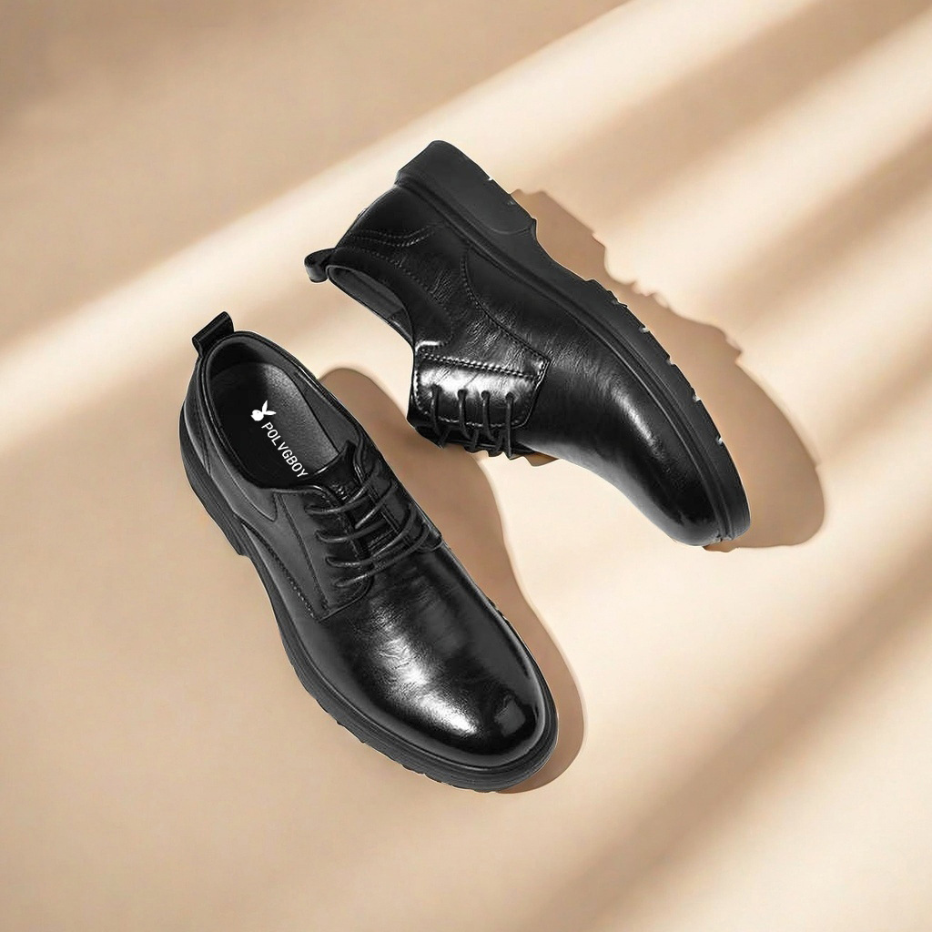 Men's Spring & Autumn Oxford Shoes Lace-Up British Style Thick Soled Business Leather Shoes for Interviews Grooms & Weddings plus size 38-48