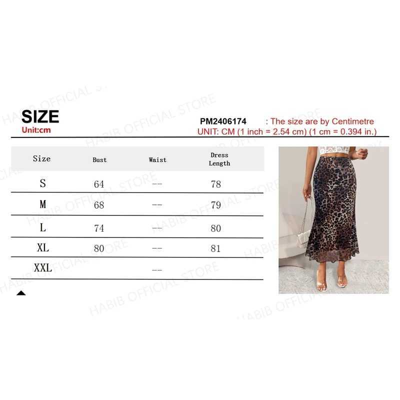 Womens Half Skirt Classic High Waist Office Womens Loose A-line Skirt Fashionable and Elegant Leopard Print Womens Long Skirt M250424