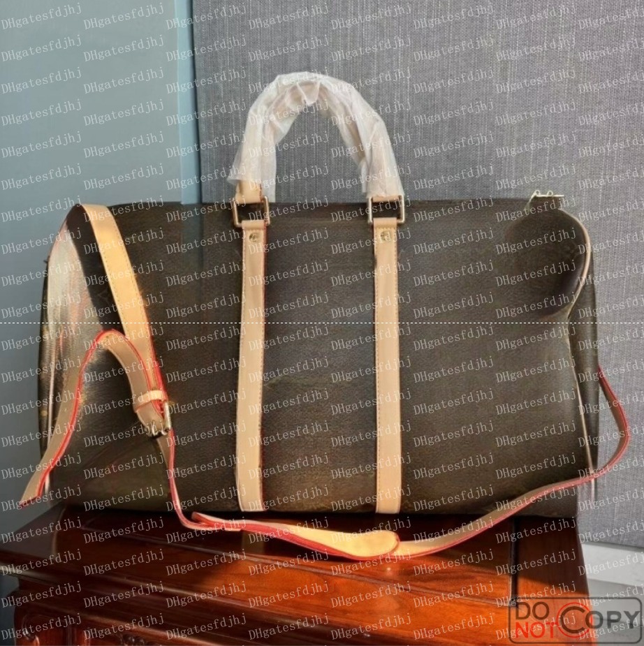 2026 luxury fashion men women travel bag duffle bag Handbag designer pu Leather luggage handbags large capacity sport bags With lock Coffee plaid 30/54CM