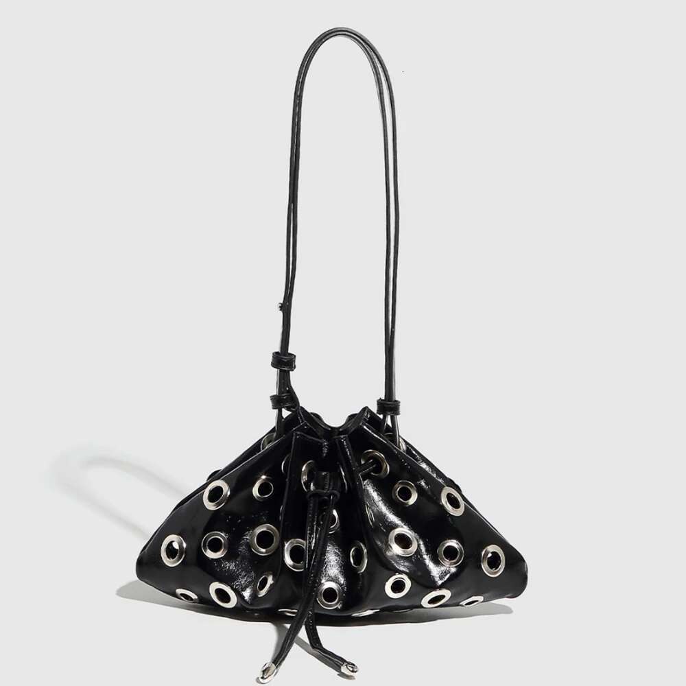 Designer Bag Hollow Rivet Shoulder Bag Designer Women Drawstring Bucket Bags High Quality Handbags Mini Purses Chic