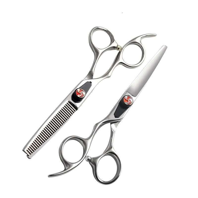 Japan440C 6Inch Left Hand Hairdressing Hair Set Professional Salon Knife Thinning Scissors