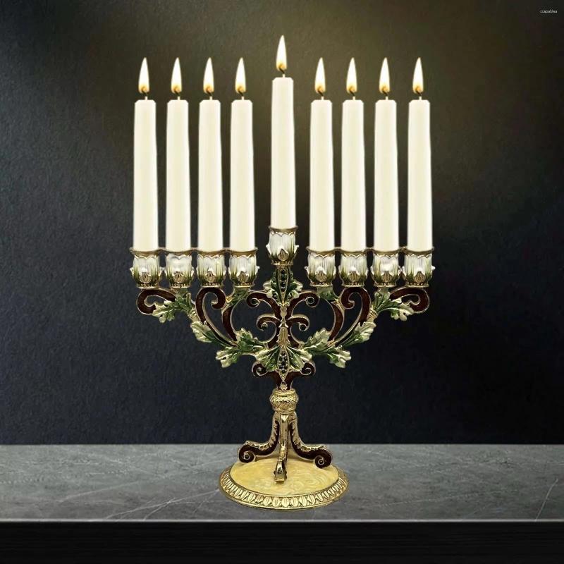 Candle Holders Stand For Christmas Party Wedding Home Decor Artistic Metal Holder Hanukkah Menorah Candlestick Candelabrum H260310