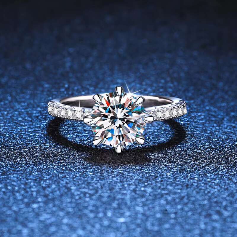 PYQ Womens Light Luxury S925 Sterling Silver Wedding Ring 1ct 2ct D Color Moissanite Rhodium Plated 2-in-1 Elegant Design