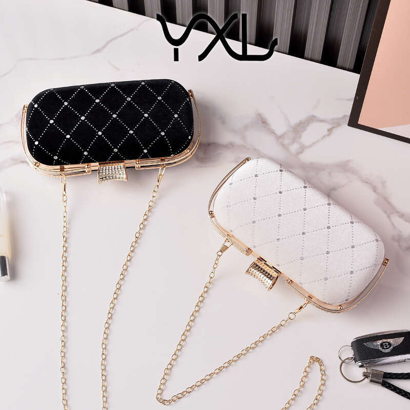 Dinner Bag Fashion Velvet Lingge Banquet Cheongsam Handheld Shining Your Annual Meeting Women S Mouth Gold Bag KQ