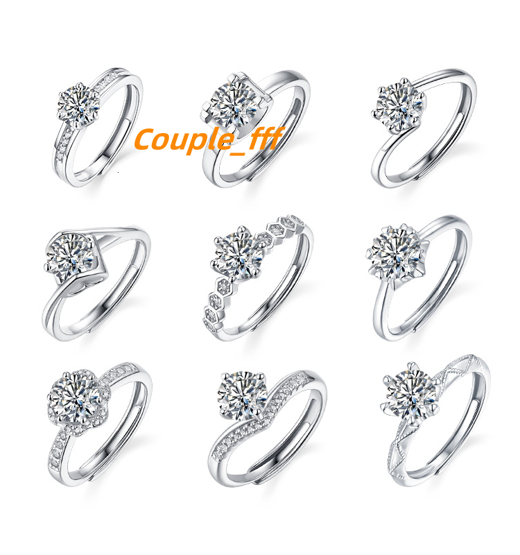 MOQ 1 Moissanite Ring Men Women Wedding Engagement Diamonds Cross Moissanite Ring Custom 925 Sterling Silver Heart Fashion Rings