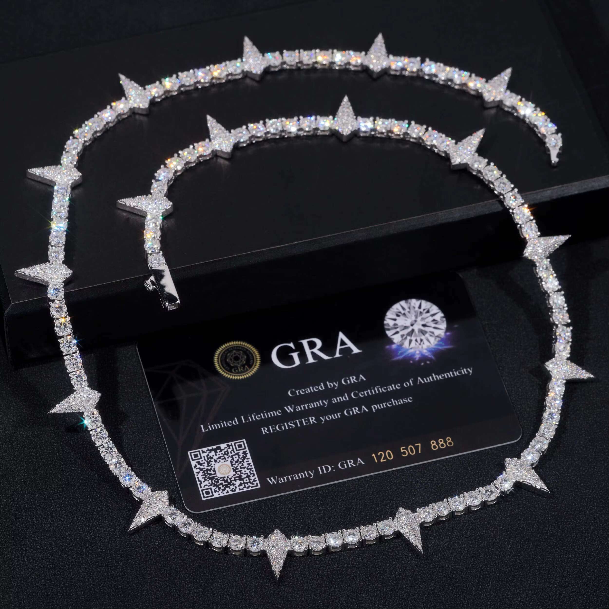 Pass Diamond Tester Iced Out 925 Sterling Silver Hip Hop Vvs Moissanite Hip Hop Lab Diamond Jewelry Tennis Bracelet Chain