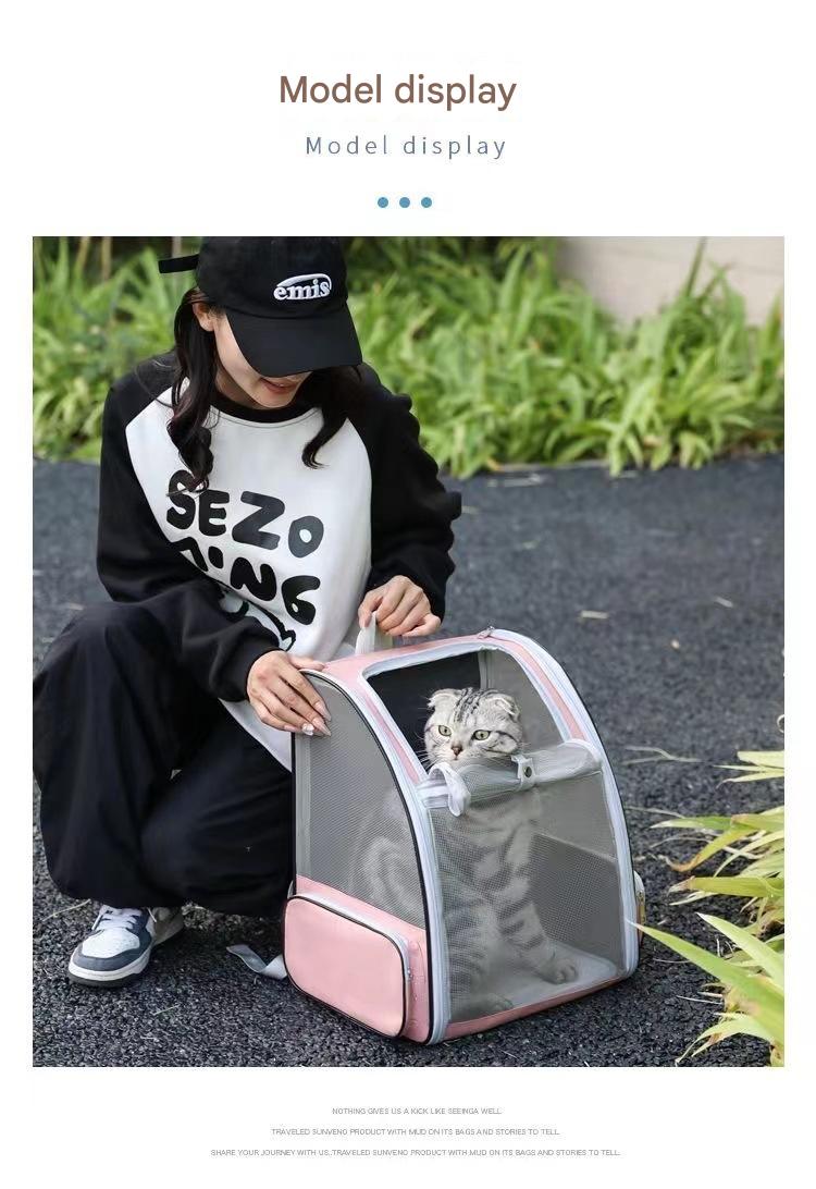 Lightweight Outdoor Dog & Cat Portable Backpack: Breathable Mesh Design, Easy Folding Feature - view 8