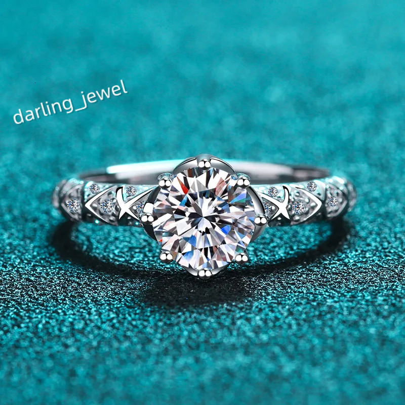 KNOBSPIN Moissanite Rings 1ct White Gold plated Sterling Silver D VVS1 Lab Diamond with GRA Fine Jewelry Wedding Ring for Women