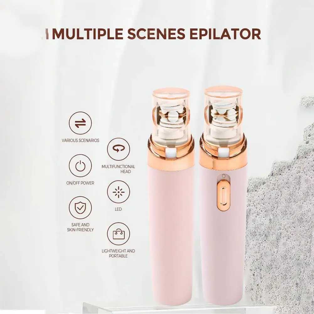 Painless Eyebrow Trimmer Electric Epilator Mini Shaver Portable Hair Removal Tool For Women Facial Lipstick Shape Design Tool L251124