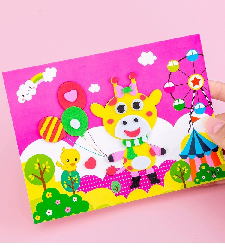 20 Pcs Wholesale 3D EVA Foam Stickers Puzzle Game DIY Cartoon Animal Learning Education Toys Toddler Kids Art Craft Kits Children Gifts