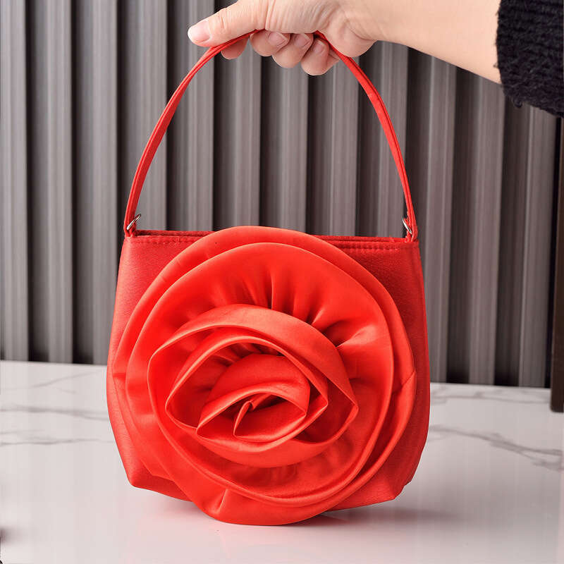 Dinner Bag Big Flower Banquet Three Dimensional Silk Cheongsam Bag Hand Held Wedding Bride Bridesmaid Bag KQ