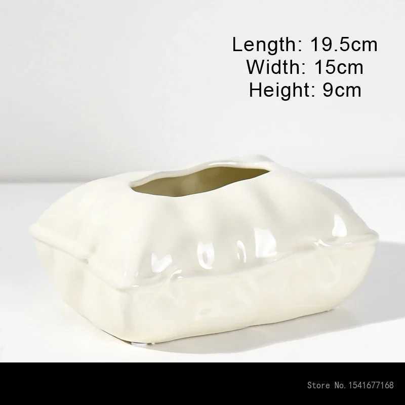Cream Style Ceramic Tissue Box Creative Light Luxury Napkin Box Black Silver Beige Home Living Room Bedroom Hotel Decor 1PcM251124