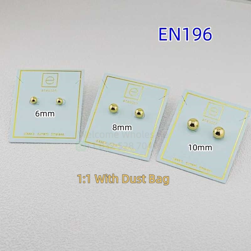 1:1 E-Newton Brand Gold Silver Earrings Designer For Women Birthday Christmas Gift EN196