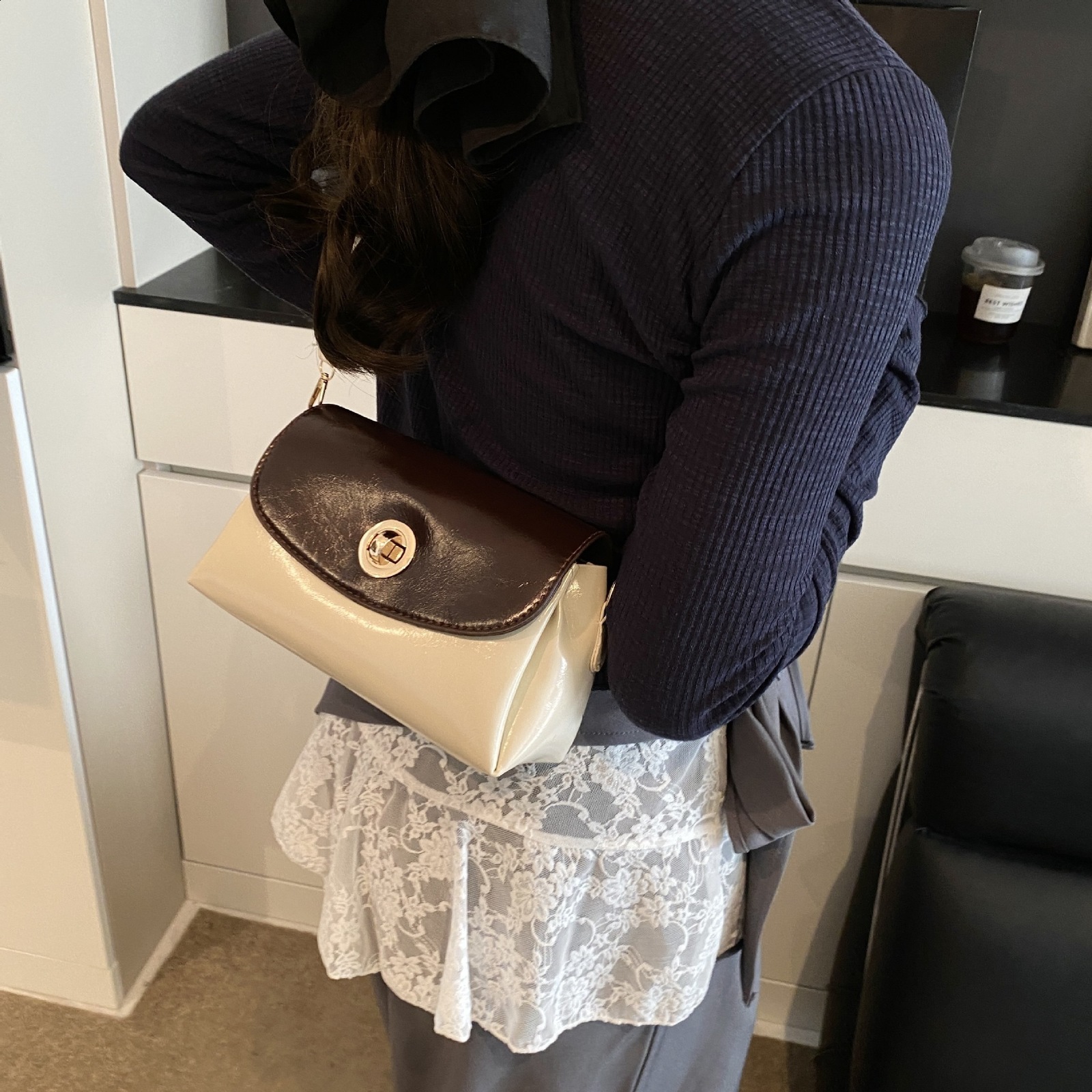 Vintage Small Square Messenger Bags For Women Fashion Ladies Shoulder Bag Tote Purse Solid Color Female Top-handle Crossbody Bag R250424
