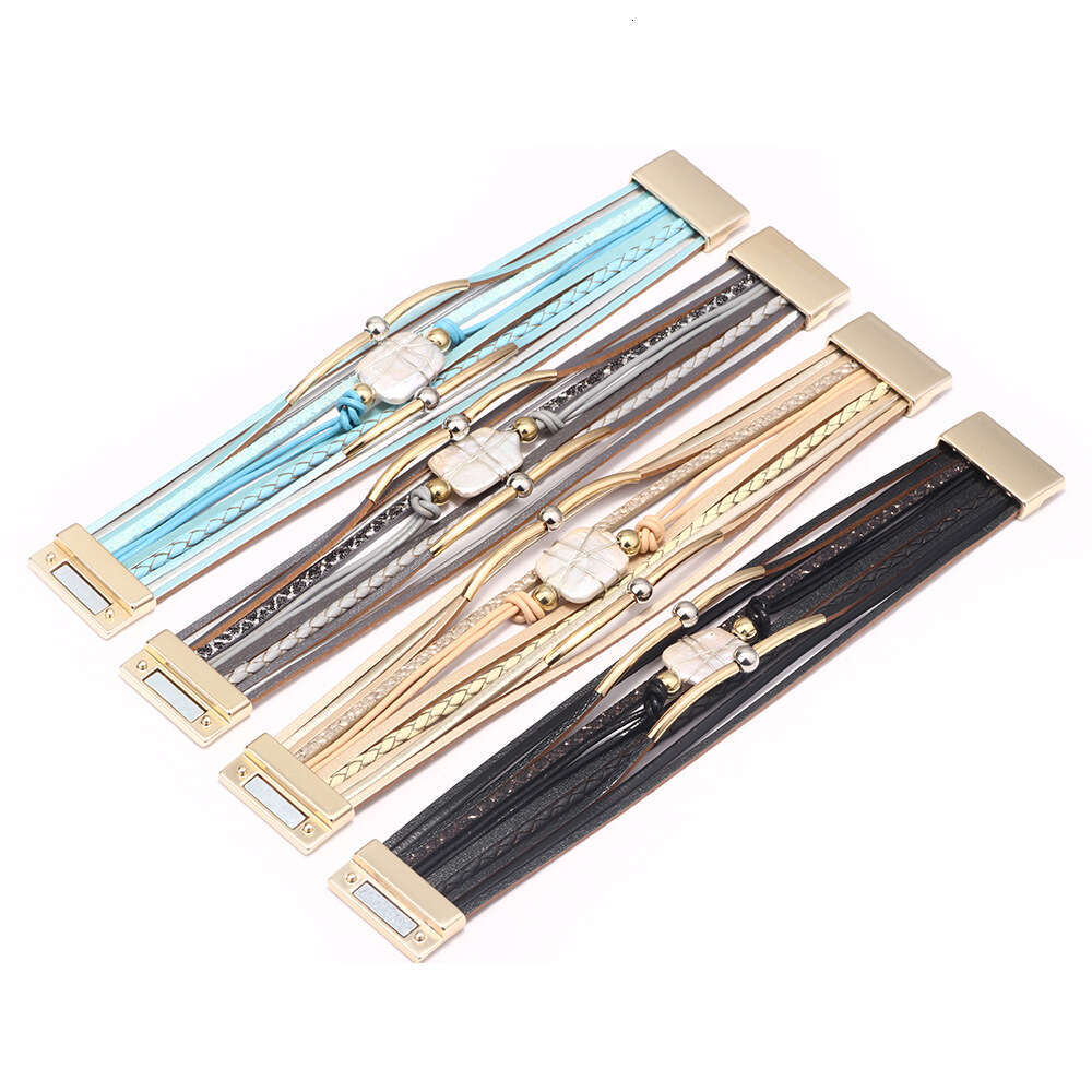 Bohemian ethnic style women's multi-layer pearl stone temperament bracelet, fashionable accessory