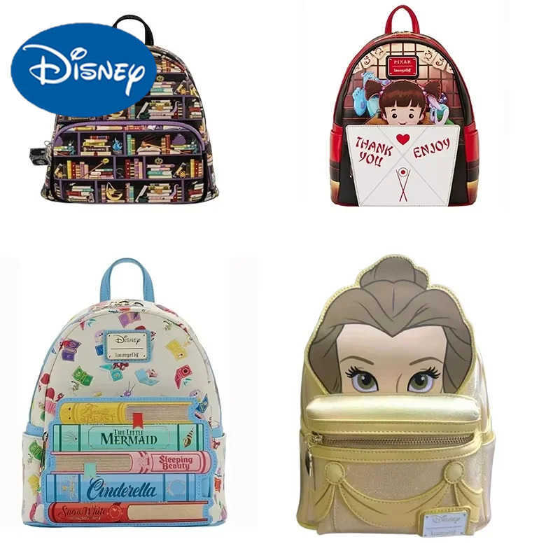 Disney 2024 Loungefly Disney Princess Books Womens Shoulder Strap Monster University New Little Girl Backpack Mini Backpack Gifts X250424