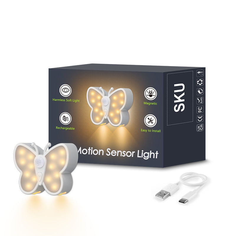 Motion Sensor Night Light 1200mah Rechargeable Magnetic Wireless LED Lamp 3 Color Temperatures for Hallway Stairs Bedroom