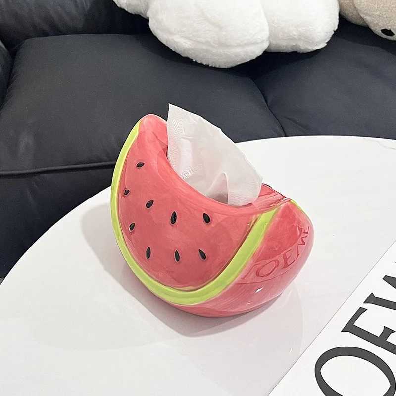 Cute And Creative Watermelon Tissue Box Light Luxury And High Aesthetic Decoration Paper Box OrnamentM251124