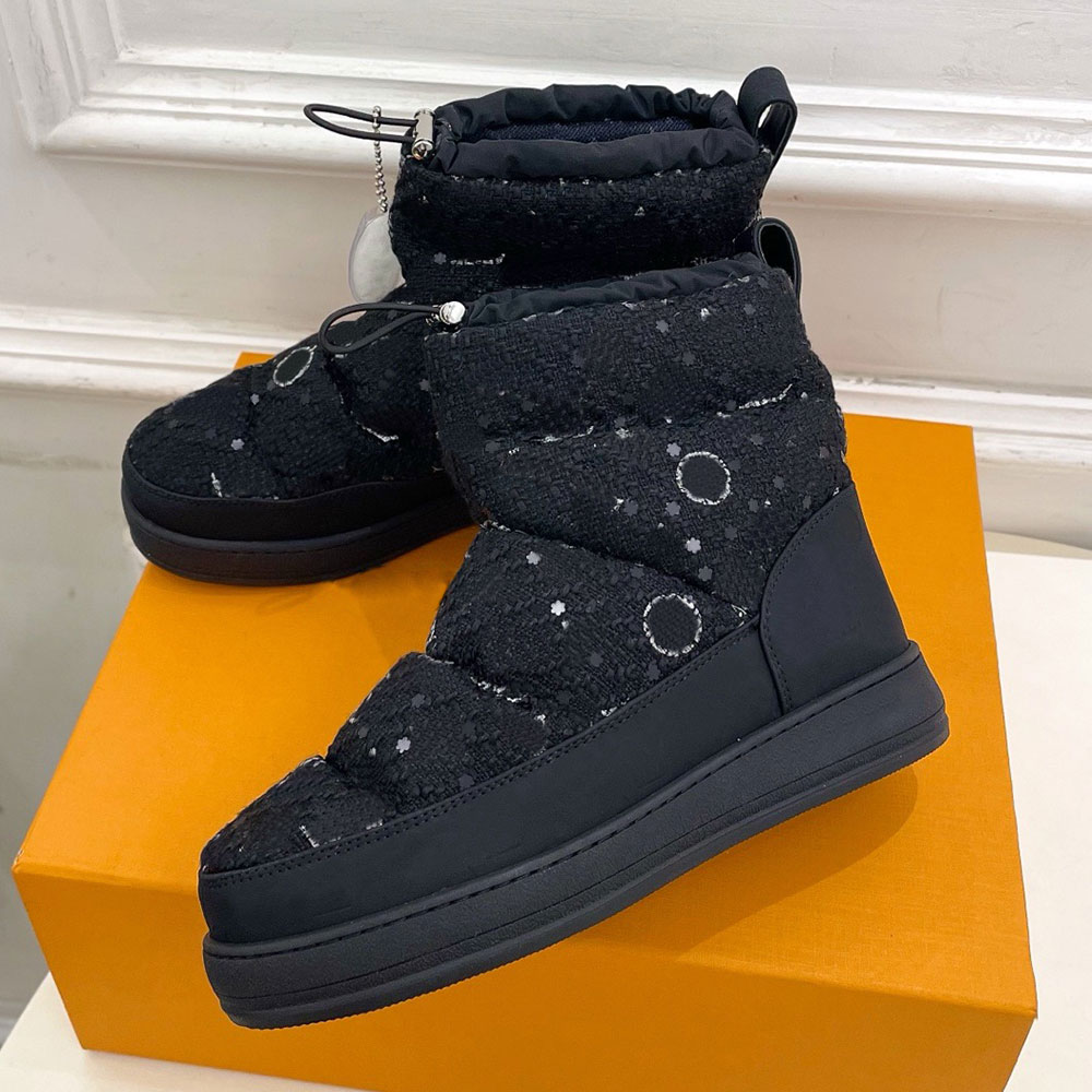 Cloud Ankle Boot Sneaker womens designer ski boots 1AIVAB autumn winter snow boot Black pairs shimmering tweed Signature Ski collection Rubber non slip sole 35 42