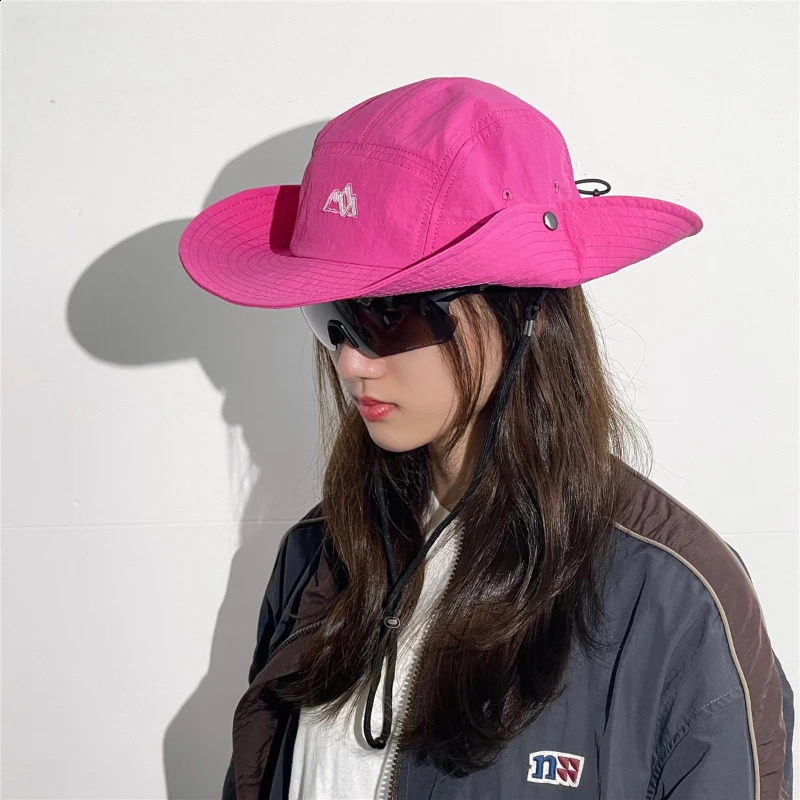 Japanese Color Matching Bucket Hats Women Summer Outdoor Quick-drying Breathable Mountaineering Sun Protection Mens Caps 250420