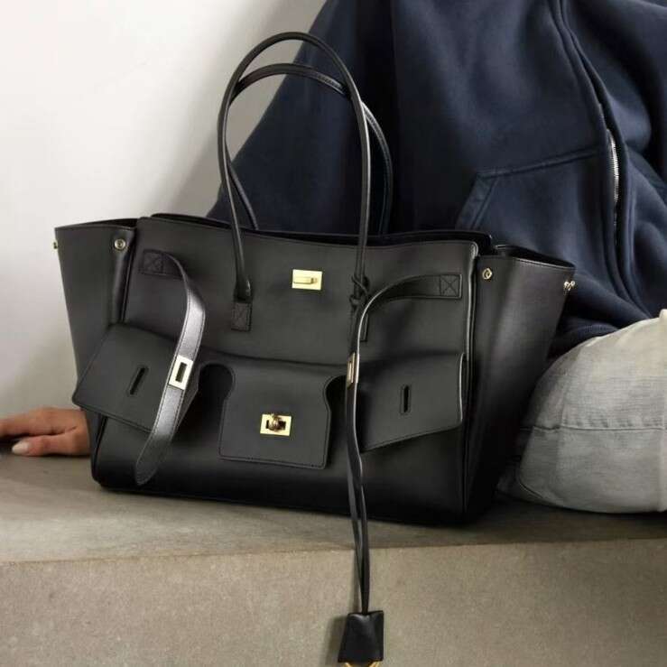 The latest women's shoulder bag factory direct sales B brand new Bel Air leather handbag casual large capacity single shoulder neutral handbag