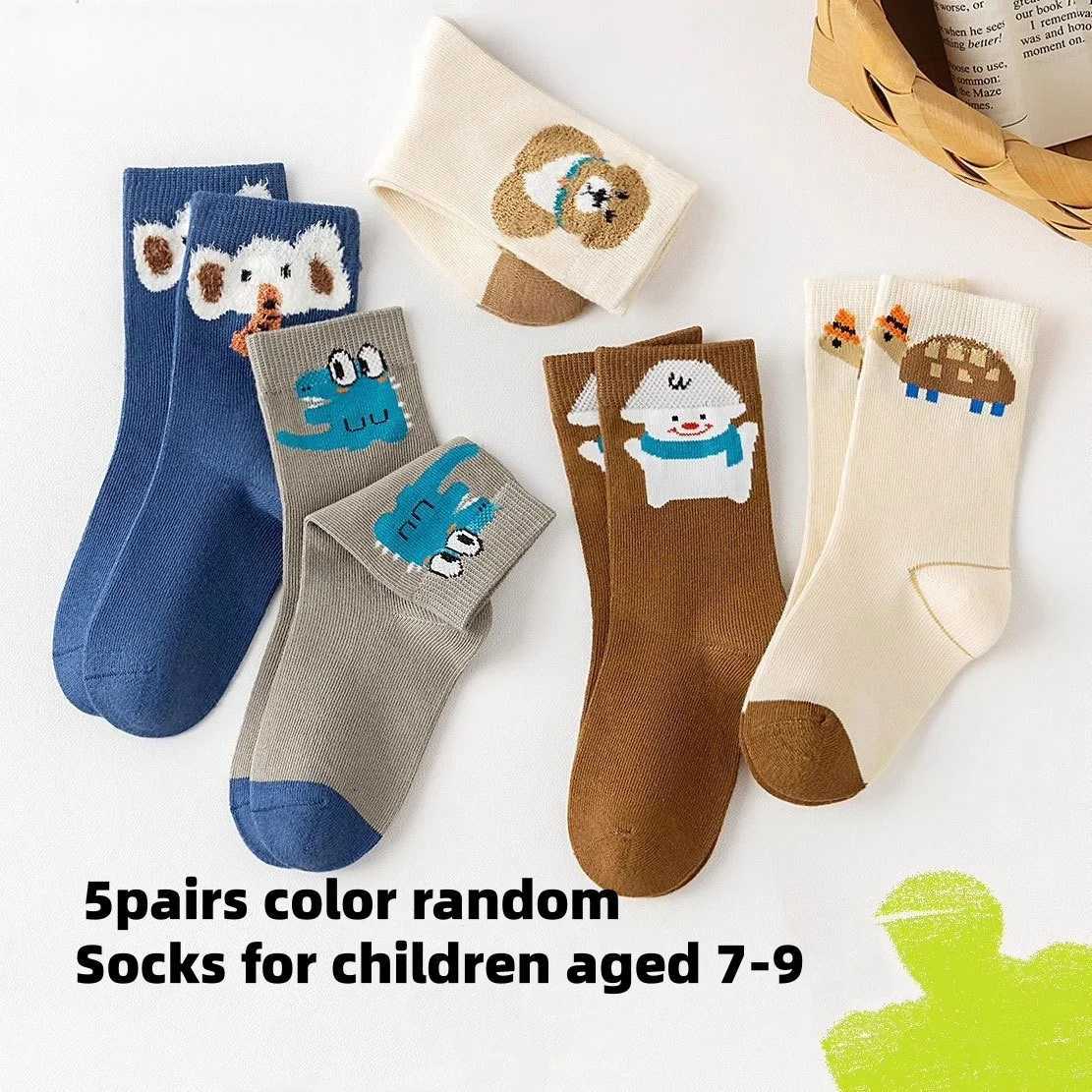 5 Pairs of SOCKS with Random Colors and Elephant Patterns Suitable for Boys Aged 1479CHI ldrensSoc ksWin terWar mSoc ksNew Yea rsGif tSki nFriendlyNon