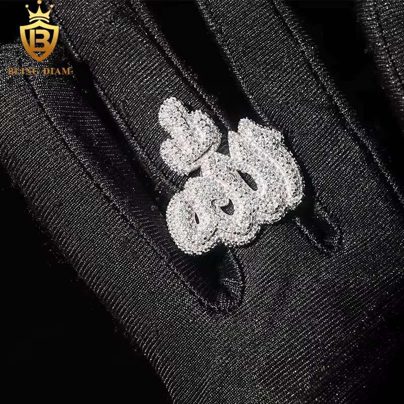 Hot Sale Hip Hop Jewelry Ring 925 Silver Ice Out VVS Moissanite Fully Diamond Mens Rings
