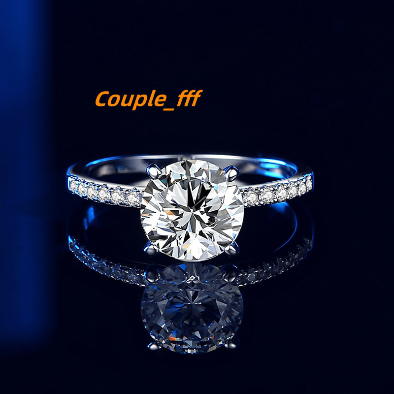 Moissanite Solitaire Engagement Ring 2ct D Color Women Finger Promise 925 Silver Moissanite Rings