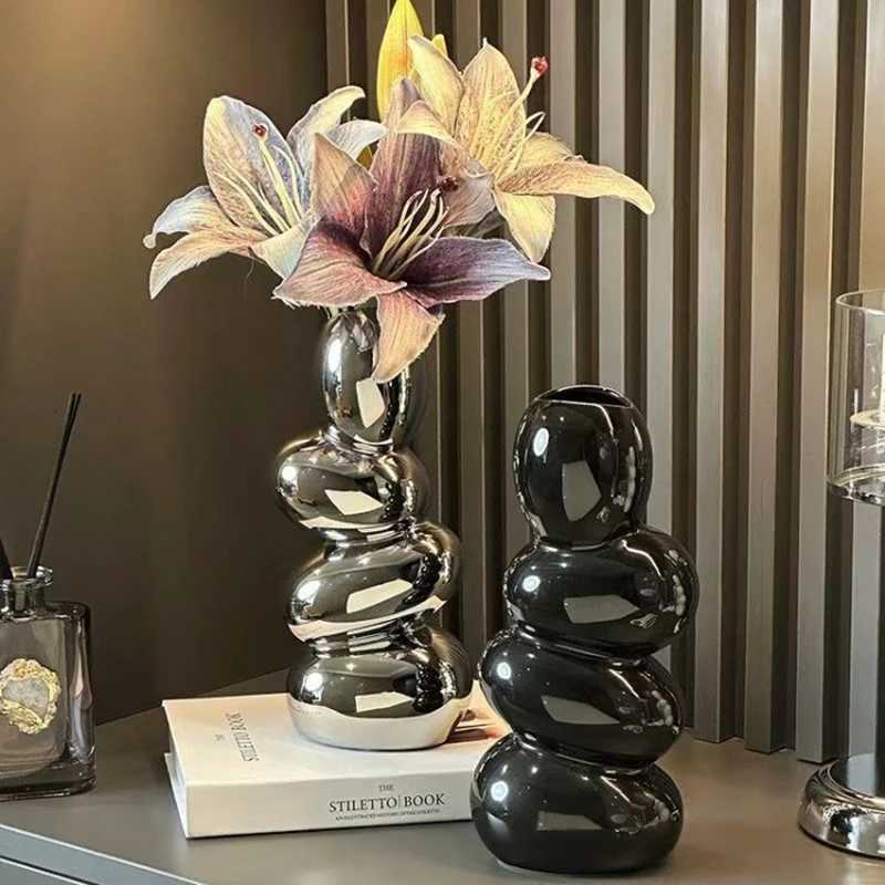Nordic Vases Flowerpot Ceramic Flower Bottle Luxury Living Room Flower Vase Creative Aesthetic Table Decoration Home Accessories C251124
