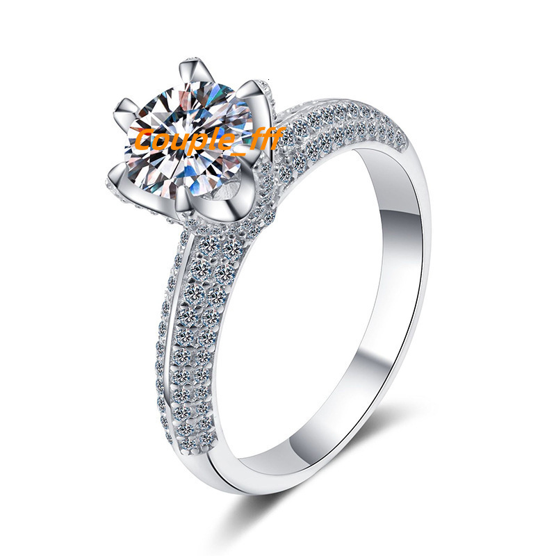 1-3 Karat Moissanite Rings Elegant and Luxurious Jewelry Accessory S925 Sterling Silver Half Ring