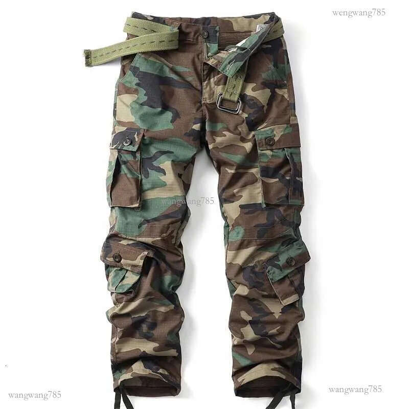 AKARMY Camouflage Cargo Pants Outdoor Multi Pocket Anti Tear Tactical Camouflage Jogger Outdoor Pure Cotton Camouflage Pants W241009
