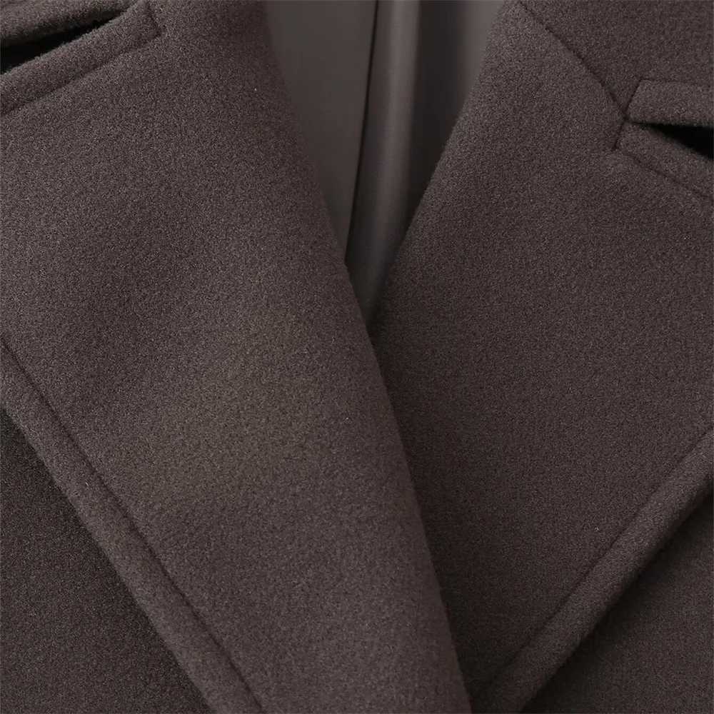 Autumn New Womens European and American Style Fashion Niche Double breasted Woolen Jacket Coat J251124