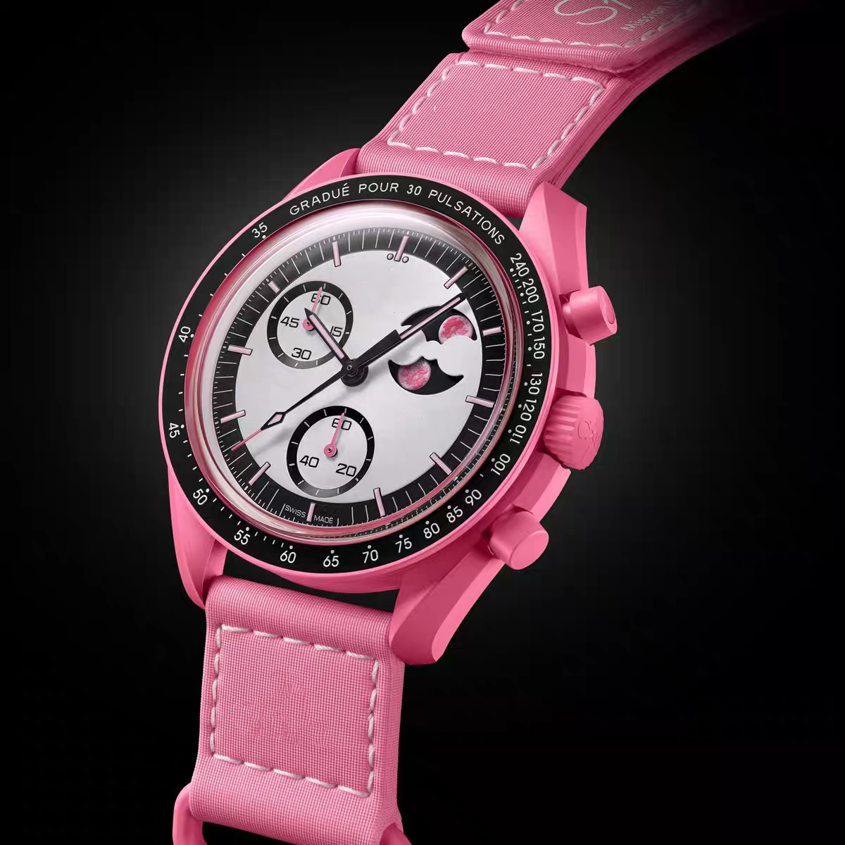 Limited-Edition Men's & Women's Uranus Quartz Chronograph Wristwatch with Bio Ceramic Case - Black Nylon Strap