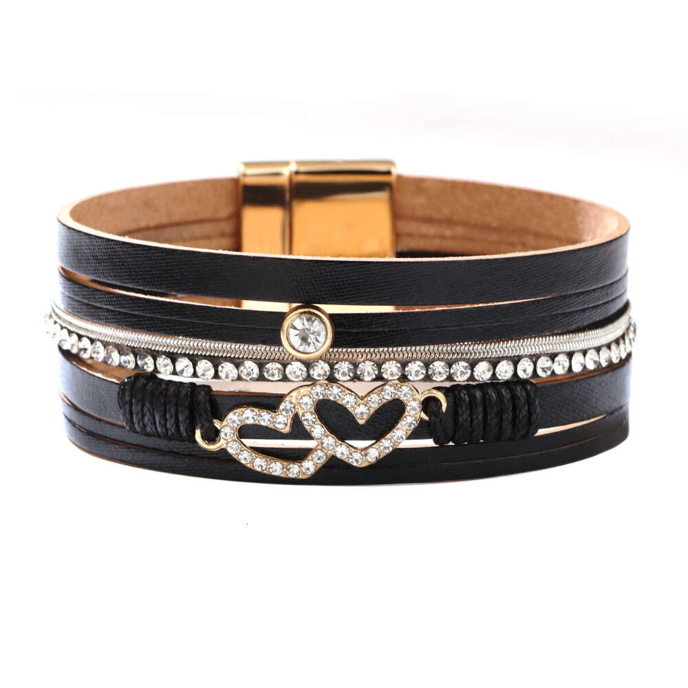 Fashionable New Bohemian Multi layered Love Soil Dia Open Bracelet