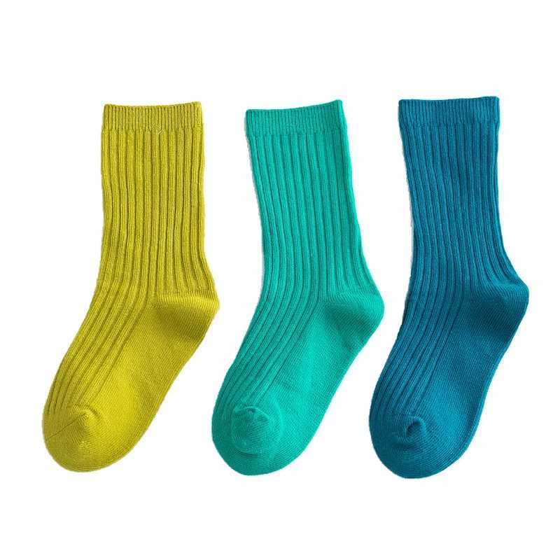 3 Pairs/lot 1 to 10 Years Autumn Winter Socks For Boys Neo Colors Socks On Girls Soft Cotton Students Socks Candy Colors G251124