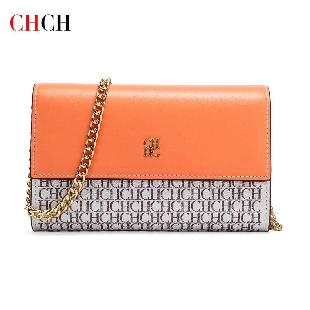 CHCH Shoulder 2024 Brand Classic Letter Flip Small Square Business Phone Chain Bag