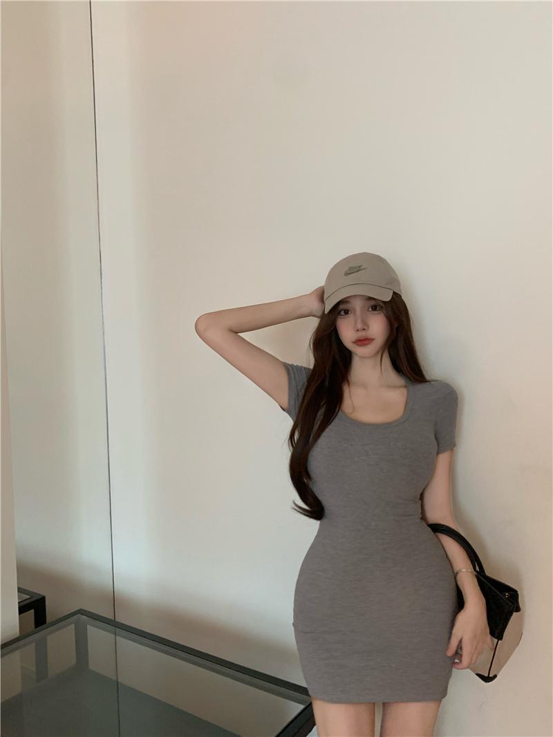 X145 Summer women's petite basic skirt waist tight hip short skirt