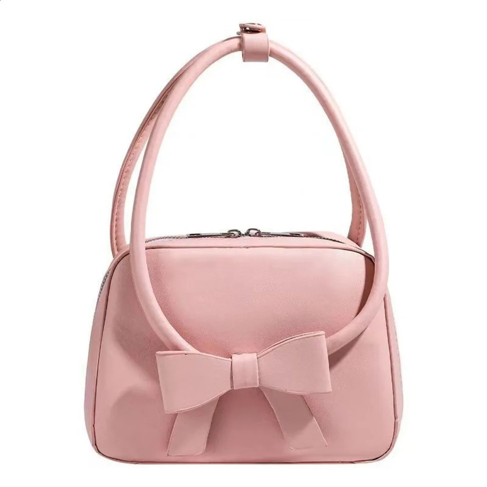Womens Handbag Trend Sweet Fashion Bow Small Square Bag Versatile Solid Color Single Shoulder Cross Bag 250418